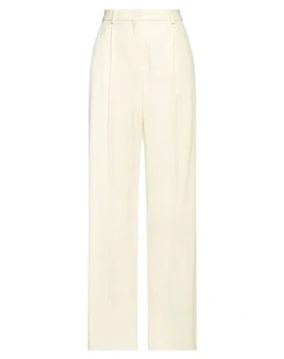 Sportmax Woman Pants Pastel Yellow Size 8 Cotton, Viscose
