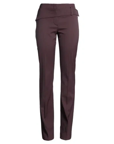 Sportmax Woman Pants Plum Size 8 Polyester, Virgin Wool In Purple