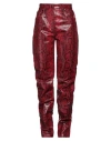 Sportmax Woman Pants Red Size 6 Calfskin