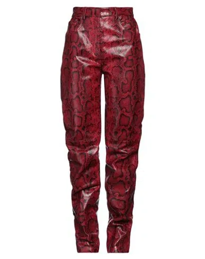 Sportmax Woman Pants Red Size 6 Calfskin