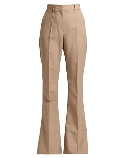 Sportmax Woman Pants Sand Size 10 Virgin Wool, Mohair Wool, Polyester In Brown