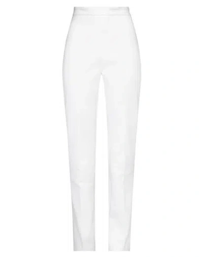 Sportmax Woman Pants White Size 10 Cotton, Elastane