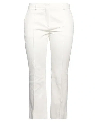 Sportmax Woman Pants White Size 14 Cotton, Elastane