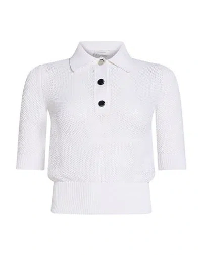 Sportmax Woman Polo Shirt White Size Xs Viscose, Polyamide