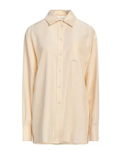 Sportmax Woman Shirt Beige Size 8 Silk