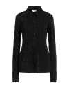 Sportmax Woman Shirt Black Size S Polyester, Virgin Wool In Black