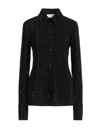 Sportmax Woman Shirt Black Size S Polyester, Virgin Wool