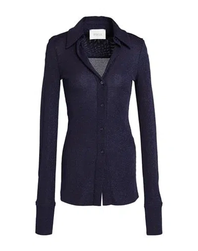 Sportmax Woman Shirt Dark Purple Size S Viscose, Metallic Fiber, Polyamide