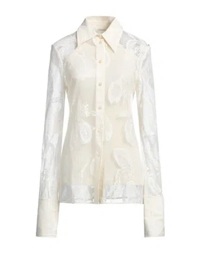 Sportmax Woman Shirt Ivory Size L Cotton, Polyamide In White