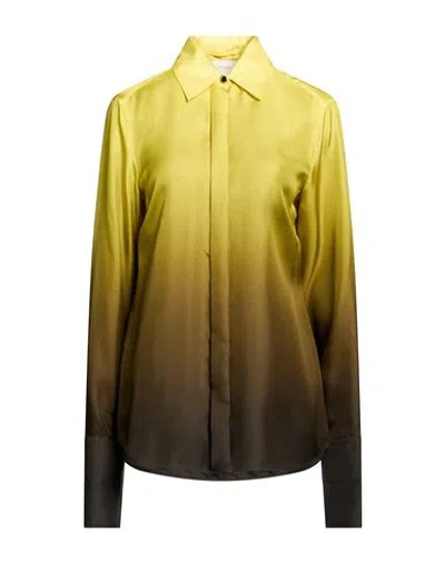 Sportmax Woman Shirt Mustard Size 12 Silk In Multi