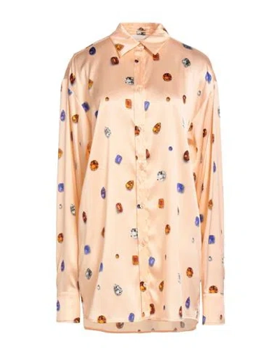 Sportmax Woman Shirt Salmon Pink Size 8 Silk, Elastane