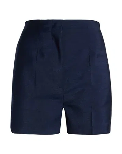 Sportmax Woman Shorts & Bermuda Shorts Midnight Blue Size 6 Wool, Mohair Wool, Polyester