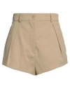 Sportmax Woman Shorts & Bermuda Shorts Sand Size 12 Viscose, Cotton In Brown