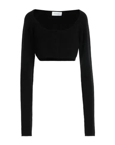 Sportmax Woman Shrug Black Size L Cashmere, Polyamide, Elastane