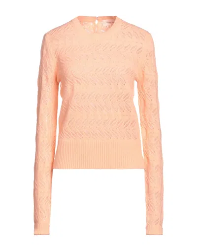 Sportmax Woman Sweater Apricot Size L Wool, Cashmere In Orange