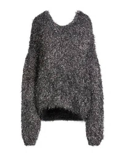 Sportmax Woman Sweater Black Size S Polyamide, Metallic Fiber