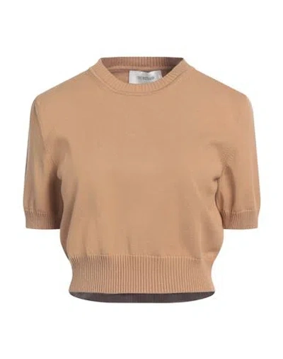 Sportmax Woman Sweater Camel Size L Viscose, Polyester In Brown