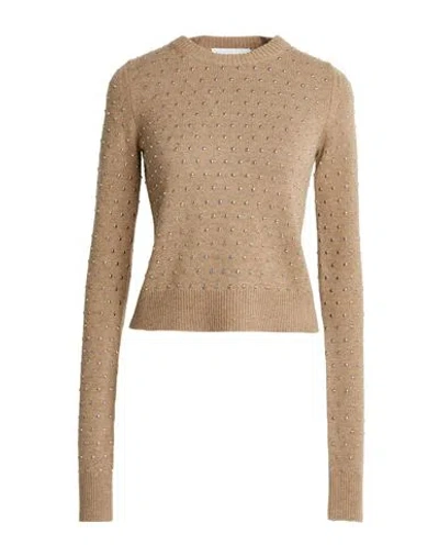 Sportmax Woman Sweater Camel Size L Wool, Cashmere In Sand