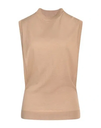Sportmax Woman Sweater Camel Size M Wool, Silk In Beige