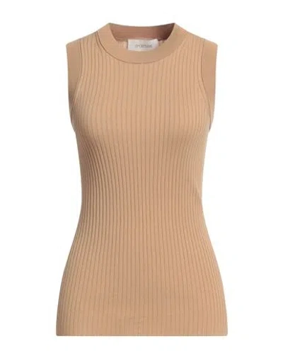 Sportmax Woman Sweater Camel Size M Cotton In Brown