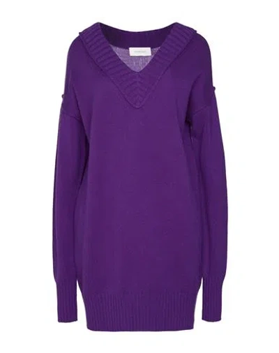 Sportmax Woman Sweater Dark Purple Size Xl Wool, Cashmere