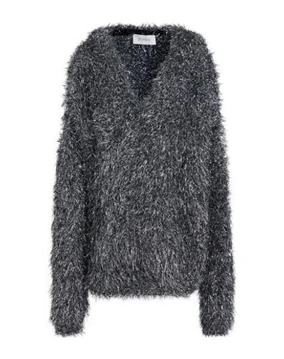 Sportmax Woman Sweater Silver Size M Polyamide, Metallic Fiber In Gray