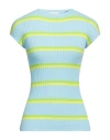 Sportmax Woman Sweater Sky Blue Size L Cotton