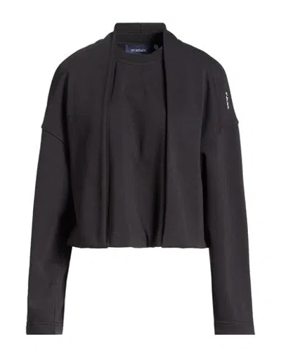 Sportmax Woman Sweatshirt Black Size M Cotton, Elastomultiester