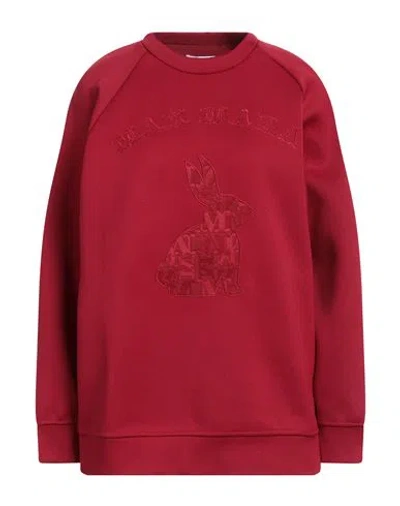 Sportmax Woman Sweatshirt Burgundy Size S Polyester, Cotton, Polyamide In Red