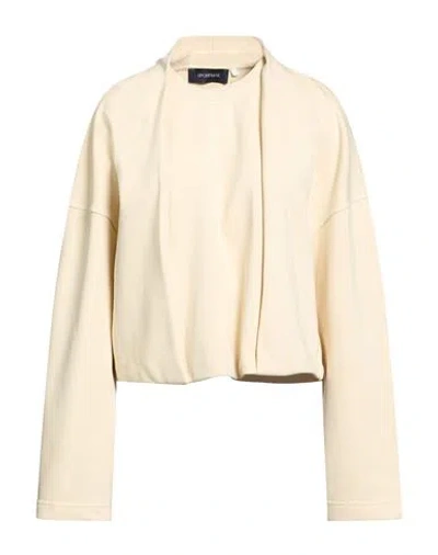 Sportmax Woman Sweatshirt Cream Size L Cotton, Elastomultiester In Pink