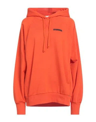Sportmax Woman Sweatshirt Orange Size S Cotton, Polyamide, Elastane