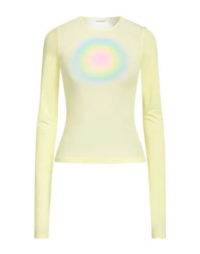 SPORTMAX SPORTMAX WOMAN T-SHIRT YELLOW SIZE L POLYAMIDE, ELASTANE