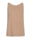 Sportmax Woman Tank Top Khaki Size L Cotton In Beige