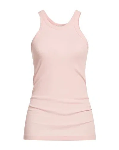 Sportmax Woman Tank Top Pink Size S Cotton, Silk, Elastane