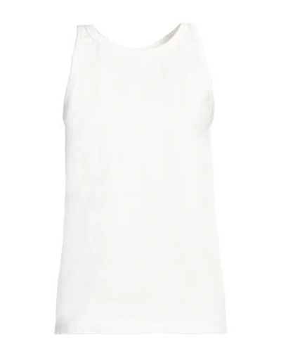 SPORTMAX SPORTMAX WOMAN TANK TOP WHITE SIZE M COTTON