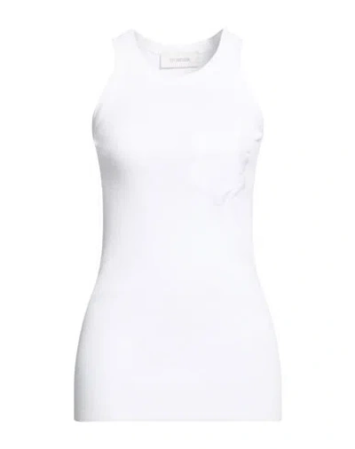 Sportmax Woman Tank Top White Size Xs Viscose, Polyester, Cotton
