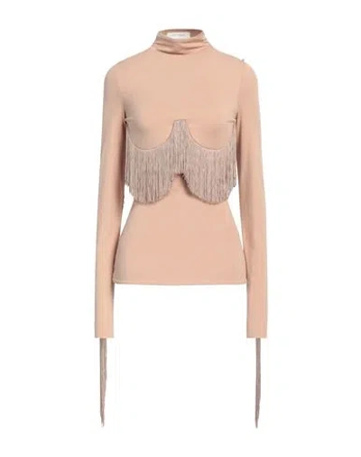 Sportmax Woman Top Beige Size M Polyamide, Elastane, Viscose, Polyester In Beige