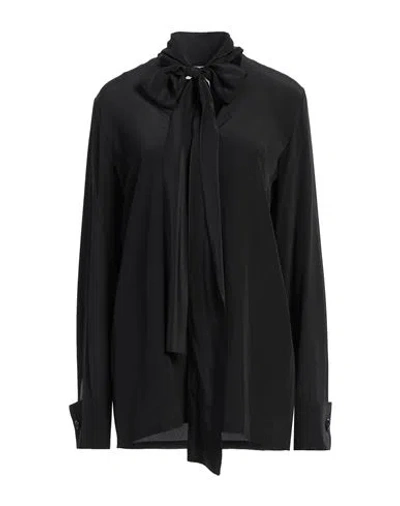 Sportmax Woman Top Black Size 10 Silk