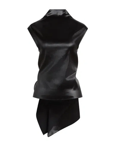 Sportmax Woman Top Black Size 8 Acetate, Polyamide, Elastane