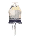 Sportmax Betel Fringed Halter-neck Knitted Top In White