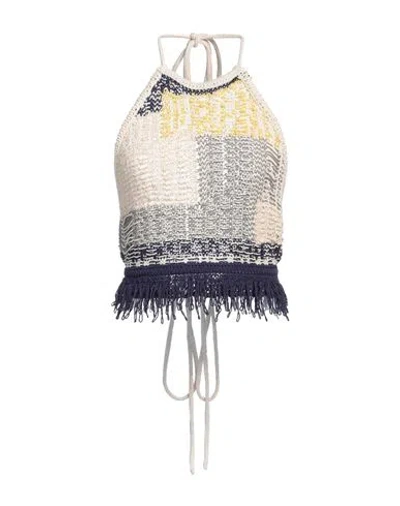 Sportmax Betel Fringed Halter-neck Knitted Top In Pink