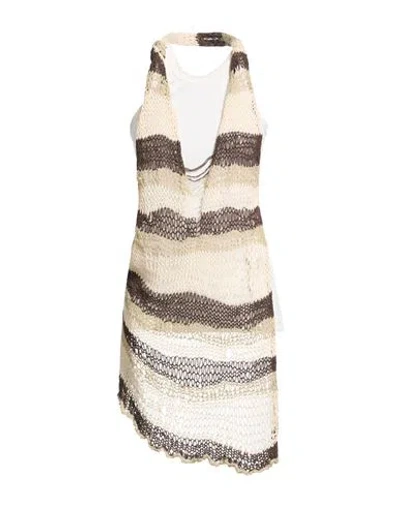 Sportmax Woman Top Dark Brown Size M Cotton, Polyamide, Jute