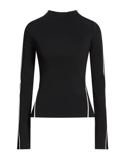 Sportmax Woman Turtleneck Black Size L Viscose, Polyamide, Polyester, Elastane