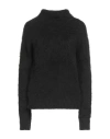 Sportmax Woman Turtleneck Black Size M Alpaca Wool, Polyamide, Elastane