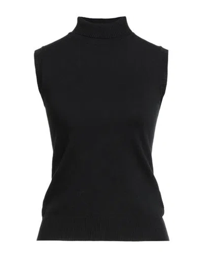 SPORTMAX SPORTMAX WOMAN TURTLENECK BLACK SIZE XL VIRGIN WOOL