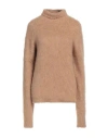 Sportmax Woman Turtleneck Camel Size M Alpaca Wool, Polyamide, Elastane