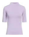 Sportmax Woman Turtleneck Mauve Size L Viscose, Polyester In Purple