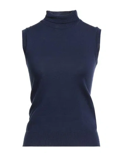 Sportmax Woman Turtleneck Midnight Blue Size Xl Virgin Wool