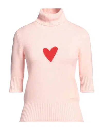 Sportmax Woman Turtleneck Light Pink Size L Cashmere