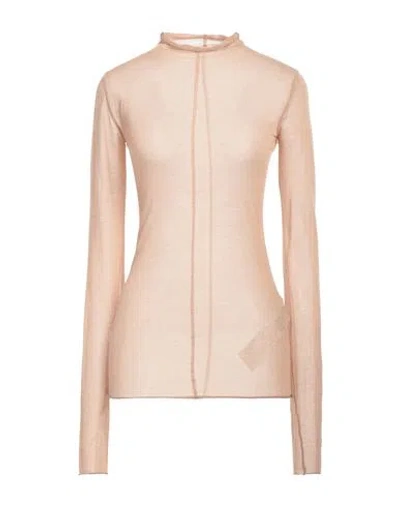 Sportmax Woman Turtleneck Sand Size S Modal, Polyamide, Wool In Brown